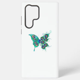 Schmetterling mit grünen Pfauenfedern Samsung Galaxy Hülle