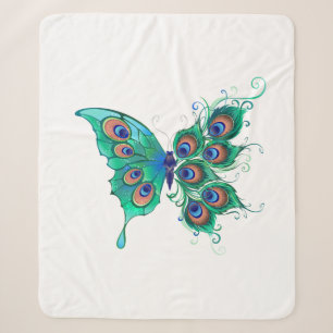Schmetterling mit grünen Pfauenfedern Sherpadecke