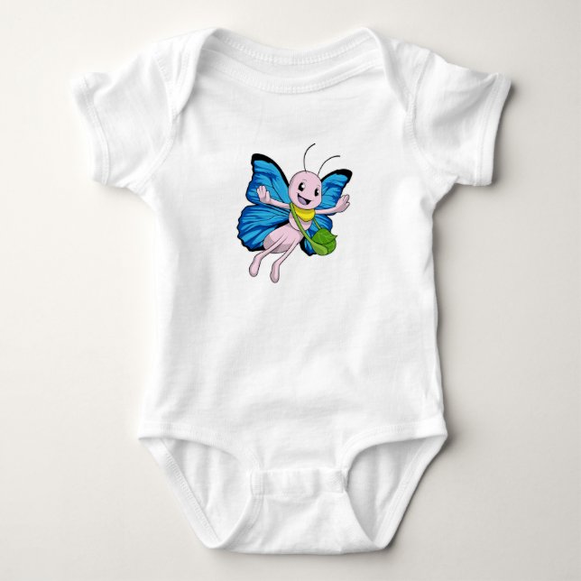Schmetterling mit Handtasche Baby Strampler (Vorderseite)