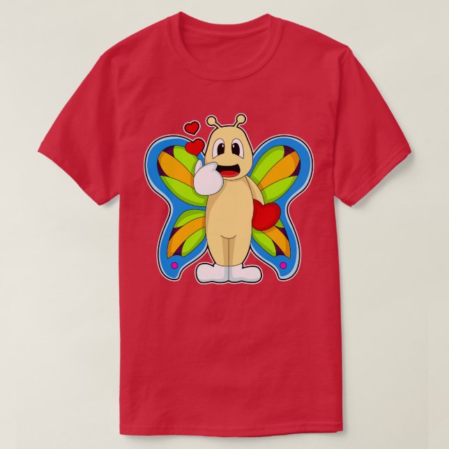 Schmetterling mit Herz 1 T-Shirt (Design vorne)