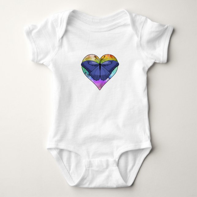 Schmetterling mit Herz Baby Strampler (Vorderseite)