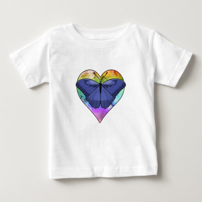 Schmetterling mit Herz Baby T-shirt (Vorderseite)