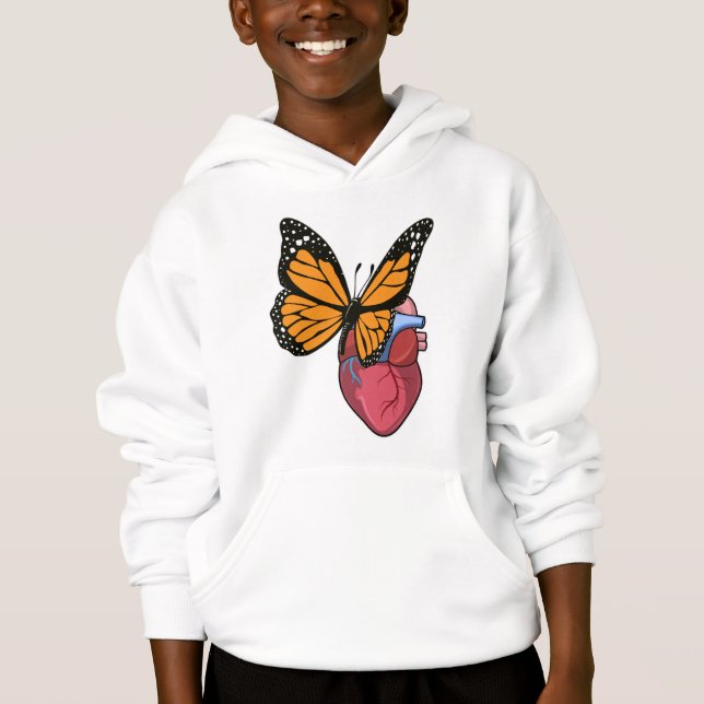 Schmetterling mit Herz Hoodie (Vorderseite)