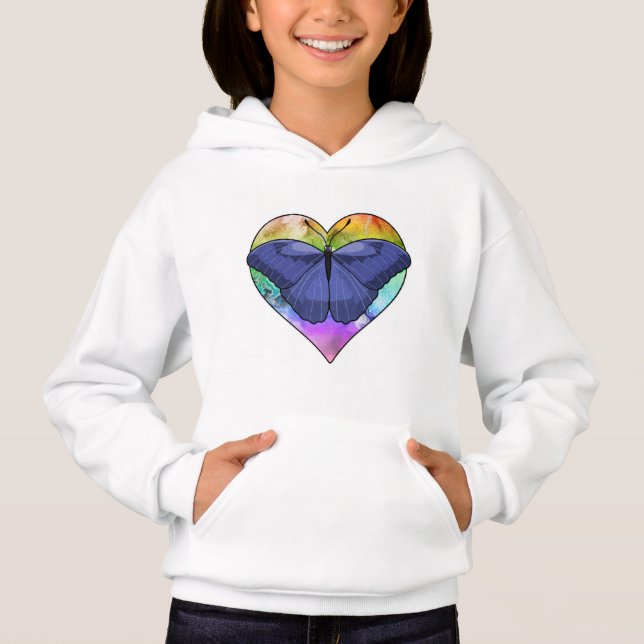Schmetterling mit Herz Hoodie (Vorderseite)