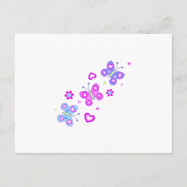 Schmetterling mit Herzen Postkarte (Vorderseite)