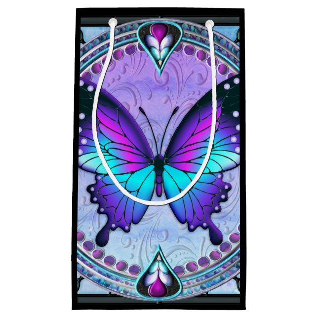 Schmetterling mit Hintergrund Kleine Geschenktüte (Vorderseite)