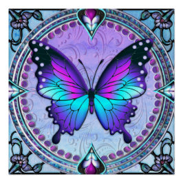 Schmetterling mit Hintergrund Poster