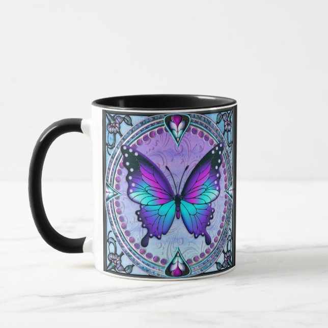 Schmetterling mit Hintergrund Tasse (Links)