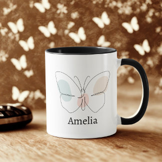 Schmetterling mit individuellem Namen Tasse