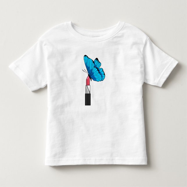Schmetterling mit Lipstick Kleinkind T-shirt (Vorderseite)