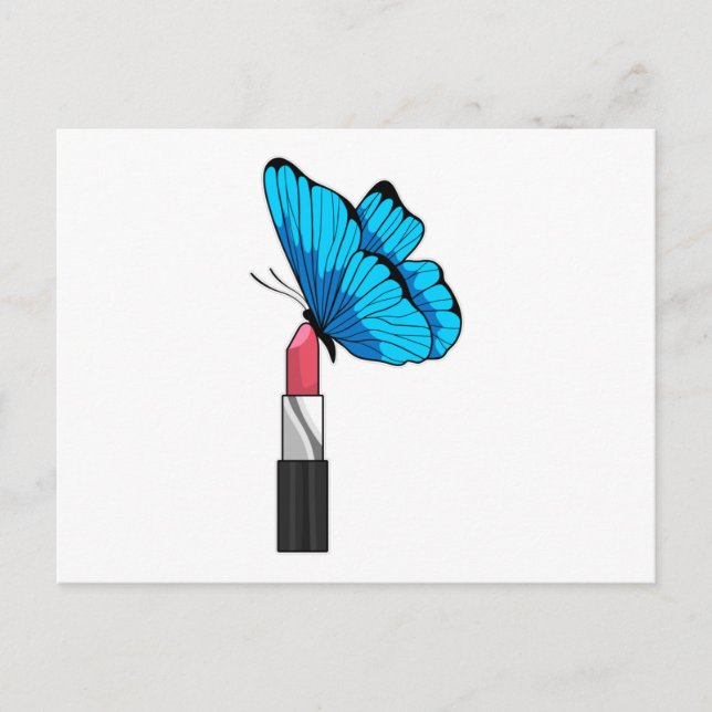 Schmetterling mit Lipstick Postkarte (Vorderseite)
