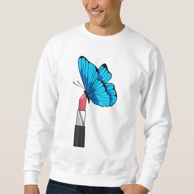 Schmetterling mit Lipstick Sweatshirt (Vorderseite)