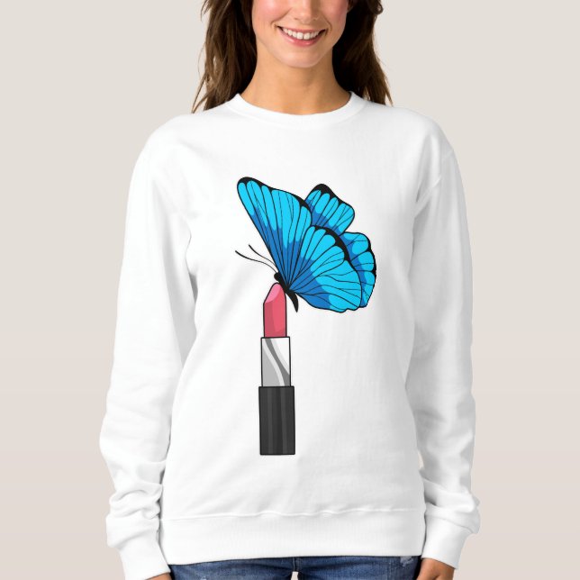 Schmetterling mit Lipstick Sweatshirt (Vorderseite)