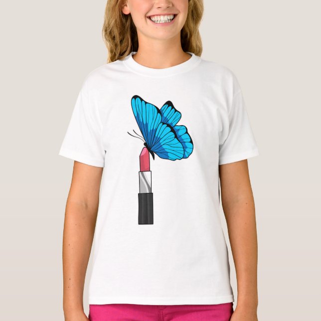 Schmetterling mit Lipstick T-Shirt (Vorderseite)