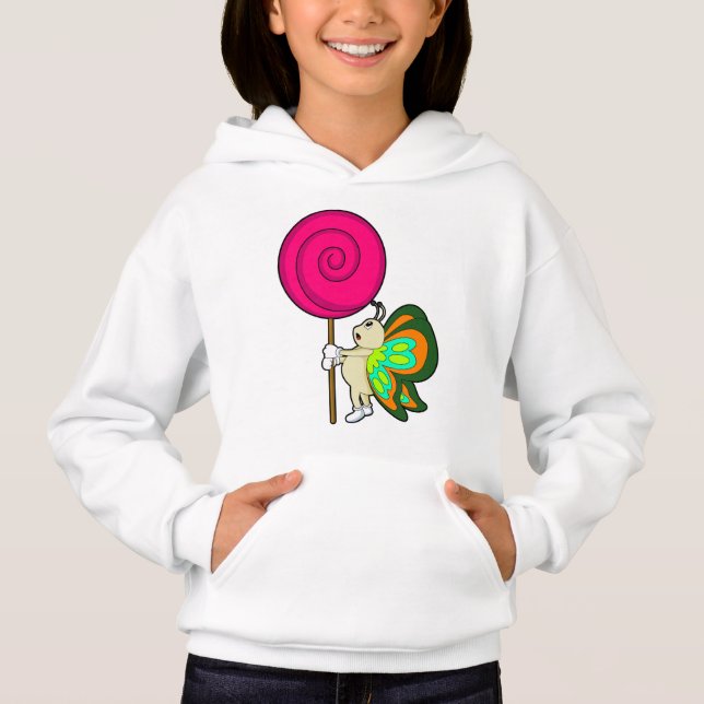 Schmetterling mit Lollipop Hoodie (Vorderseite)
