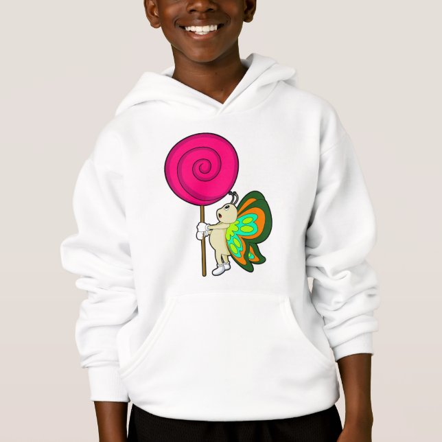 Schmetterling mit Lollipop Hoodie (Vorderseite)
