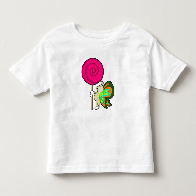 Schmetterling mit Lollipop Kleinkind T-shirt (Vorderseite)