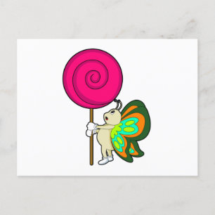 Schmetterling mit Lollipop Postkarte