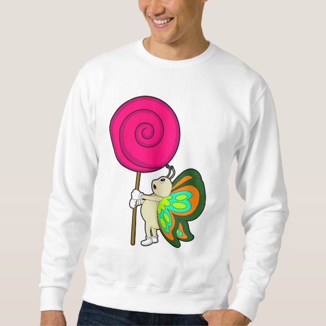 Schmetterling mit Lollipop Sweatshirt (Vorderseite)