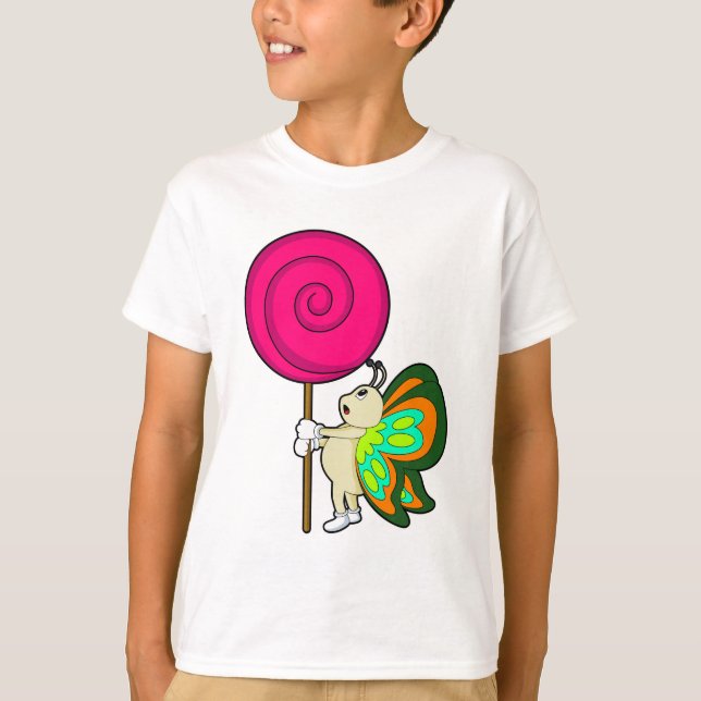 Schmetterling mit Lollipop T-Shirt (Vorderseite)