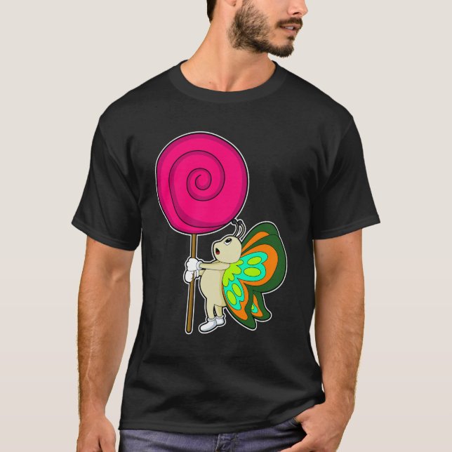 Schmetterling mit Lollipop T-Shirt (Vorderseite)