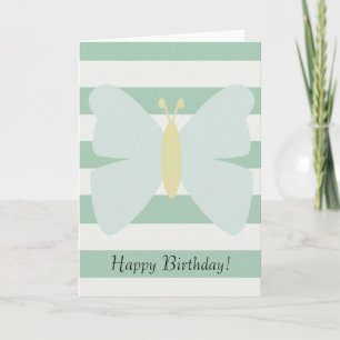 Schmetterling mit Minze und weißen Streifen Karte