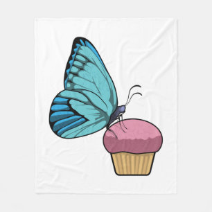 Schmetterling mit Muffin Fleecedecke