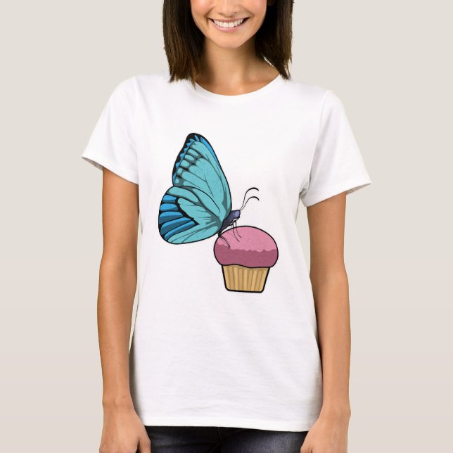Schmetterling mit Muffin T-Shirt (Vorderseite)