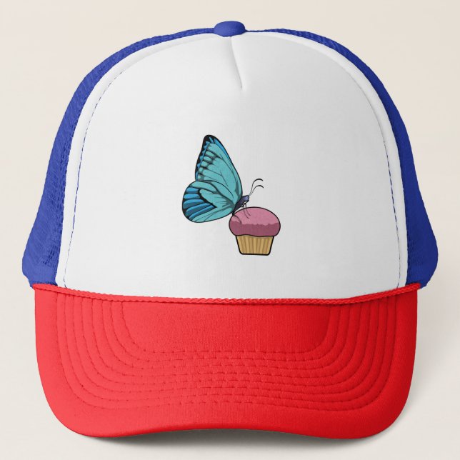 Schmetterling mit Muffin Truckerkappe (Vorderseite)