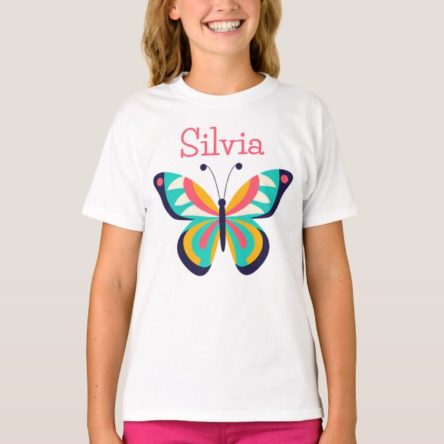 Schmetterling mit Namen T-Shirt (Vorderseite)