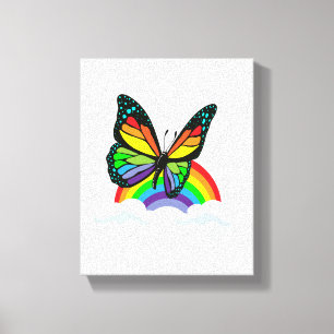 Schmetterling mit Regenbogen Leinwanddruck