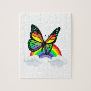 Schmetterling mit Regenbogen Puzzle