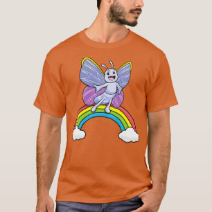 Schmetterling mit Regenbogen und Wolken T-Shirt