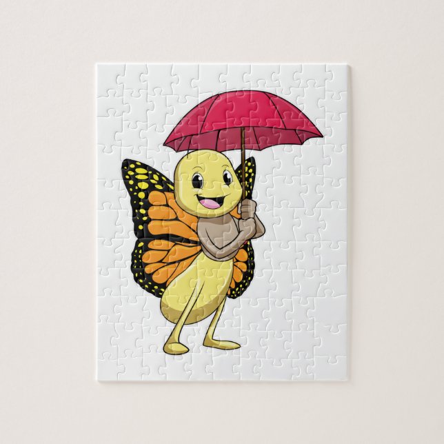 Schmetterling mit Regenschirm Puzzle (Vertikal)