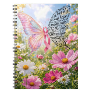 Schmetterling mit rosa Band und inspirierendem Zit Notizblock