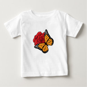 Schmetterling mit Rose Baby T-shirt