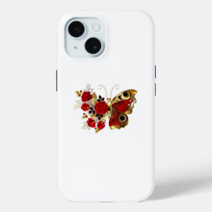 Schmetterling mit roter Blume und rote Rosen Case-Mate iPhone Hülle