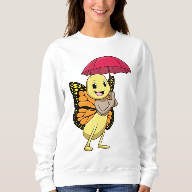 Schmetterling mit Schirm Sweatshirt (Vorderseite)