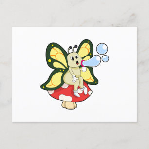 Schmetterling mit Seifenblasen Postkarte