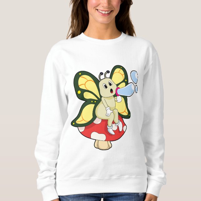 Schmetterling mit Seifenblasen Sweatshirt (Vorderseite)
