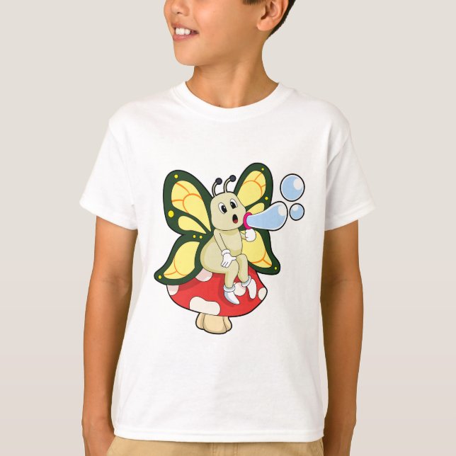 Schmetterling mit Seifenblasen T-Shirt (Vorderseite)