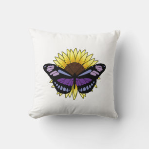 Schmetterling mit Sonnenblume Kissen