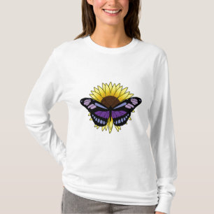 Schmetterling mit Sonnenblume T-Shirt