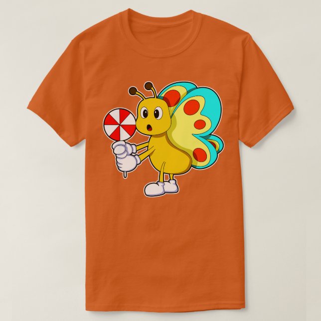 Schmetterling mit Süßigkeiten T-Shirt (Design vorne)