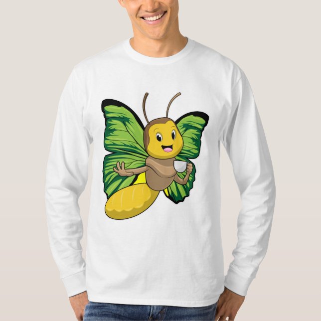 Schmetterling mit Tasse Kaffee T-Shirt (Vorderseite)