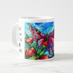 Schmetterling mit Vers; Psalm 118:24 Jumbo-Tasse