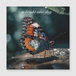 Schmetterling mit Wasserreflektion im Sonnenlicht Magnetkarte