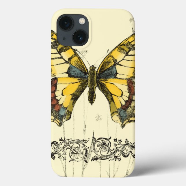 Schmetterling mit Wildblumen Case-Mate iPhone Hülle (Rückseite)