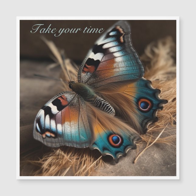 Schmetterling mit Zebra-Design Magnetkarte (Vorderseite)