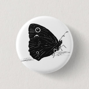 Schmetterling Monochrom Button